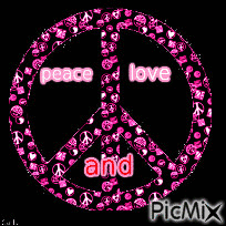peace and love - Zdarma animovaný GIF