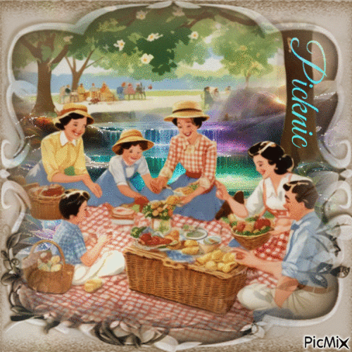 Picknick - Vintage - 無料のアニメーション GIF
