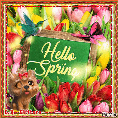 Hello Spring - Animovaný GIF zadarmo