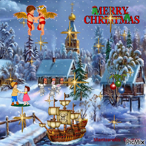 MERRY CHRISTMAS - Bezmaksas animēts GIF