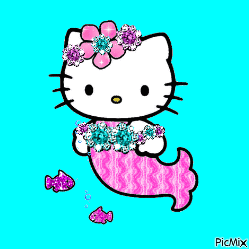 mermaid kitty (tumblr request) - GIF animé gratuit