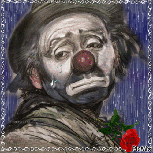 Trauriger Clown - GIF animado gratis