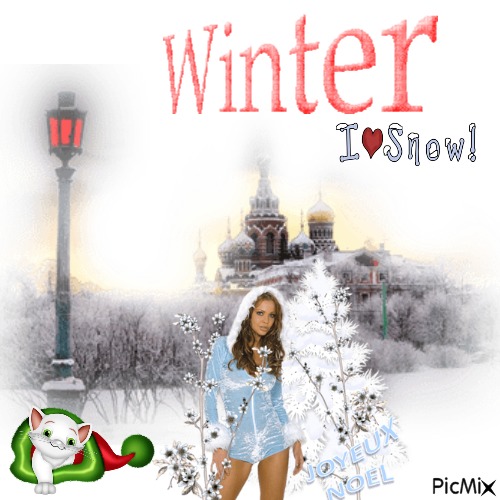 Winter I Love Snow - PNG gratuit