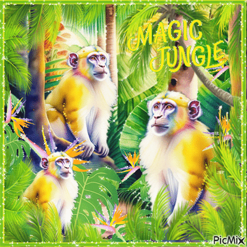 Monkey jungle animals - GIF animado grátis