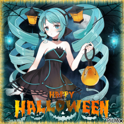 Miku Halloween - Безплатен анимиран GIF