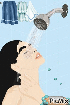 En la ducha - Ingyenes animált GIF