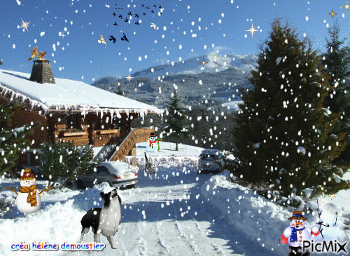 paysage de neige - Zdarma animovaný GIF