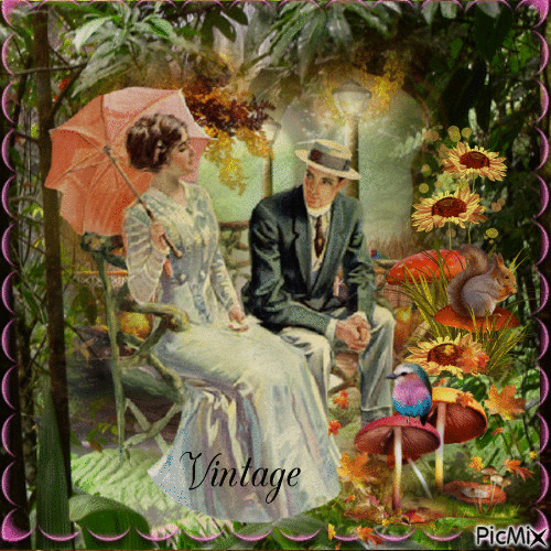 Vintage Couple - Gratis geanimeerde GIF