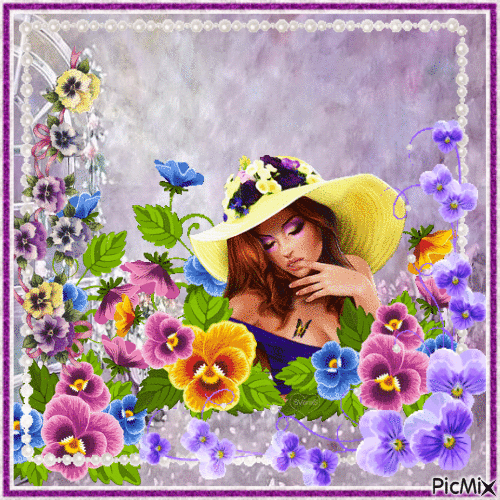 pansy lady - Free animated GIF