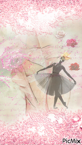 Ballet and Roses - Free animated GIF