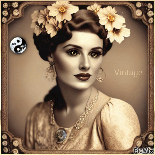 femme vintage - Gratis animeret GIF