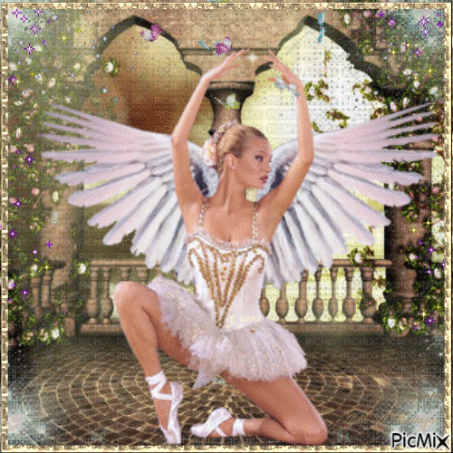 Woman angel ballerina - GIF animado grátis