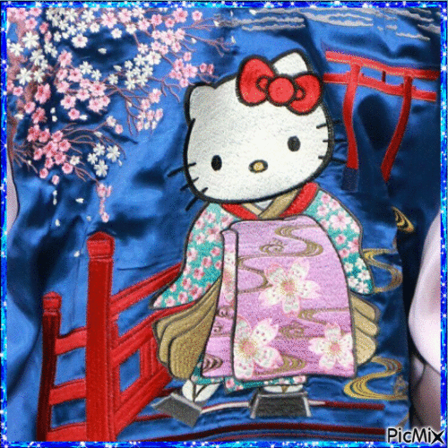 Hello Kitty Geisha - Gratis geanimeerde GIF