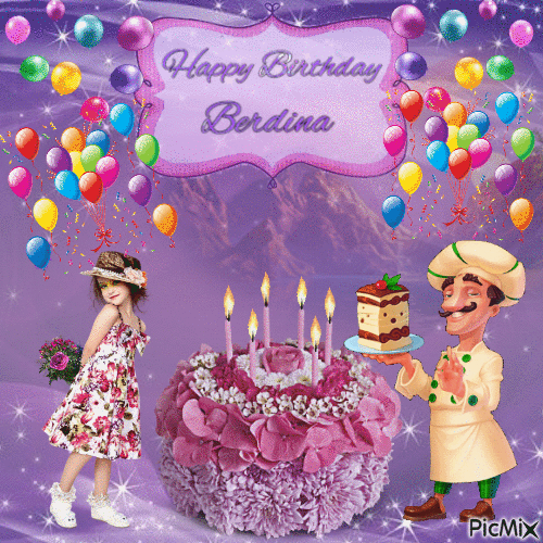 Happy Birthday dear Berdina - Бесплатни анимирани ГИФ