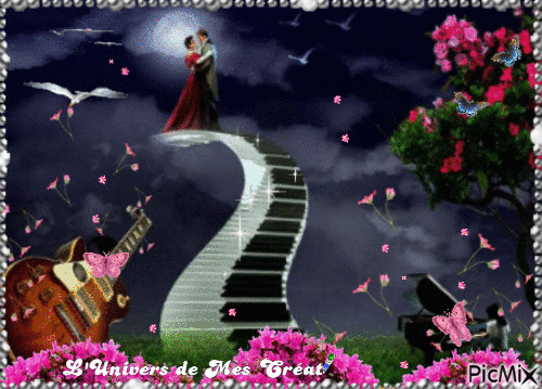 escalier piano - Zdarma animovaný GIF