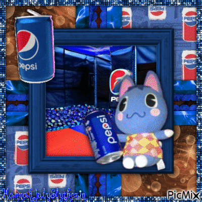 [Plush Rosie drinks Pepsi at a Pepsi Indoor Play Area] - Бесплатный анимированный гифка