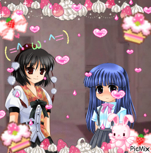 Aya and Rika cutecore - Darmowy animowany GIF