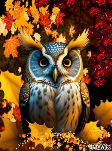 Autumn owl - PNG gratuit