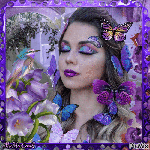 femme papillon - Gratis animerad GIF