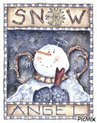 Snow Angel Snowman - Ingyenes animált GIF