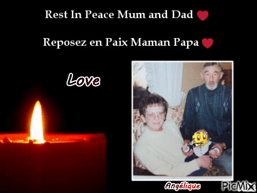 Rest in Peace Mum and Dad ! Reposez en Paix Maman papa Love - Gratis geanimeerde GIF