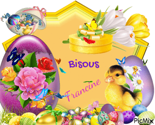 Pâques Bisous Francine - Ücretsiz animasyonlu GIF