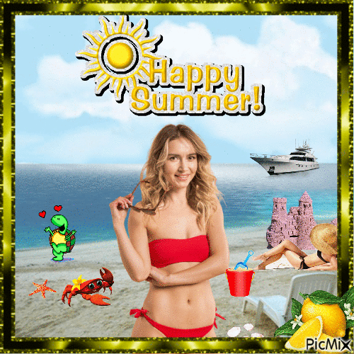 Happy Summer - GIF animado grátis
