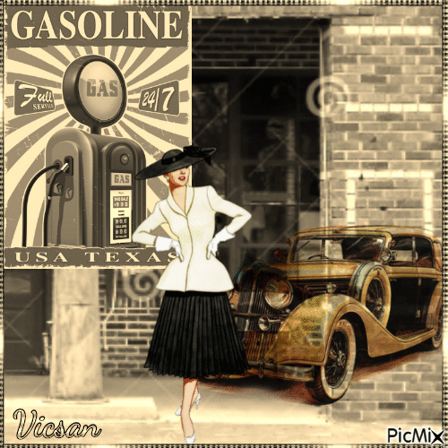 En la gasolinera - Безплатен анимиран GIF