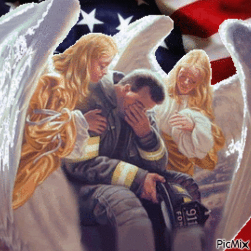 Angels and firefighter - GIF animasi gratis
