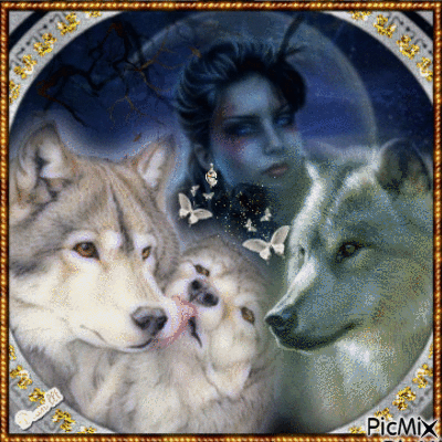 The Lady & the Wolves. - Darmowy animowany GIF