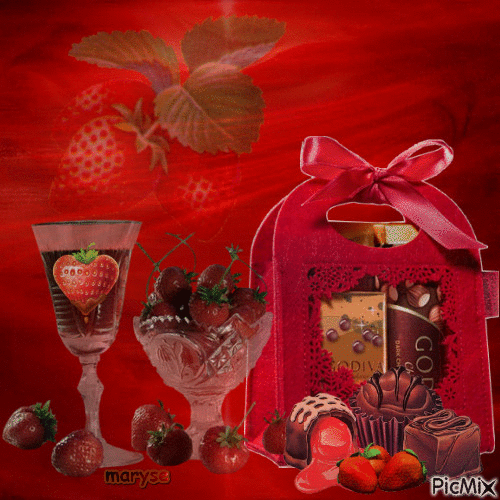fraise et chocolat - Free animated GIF