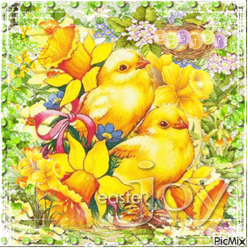 Easter chicks - Nemokamas animacinis gif