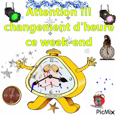 CHANGEMENT D'HEURE - 無料のアニメーション GIF