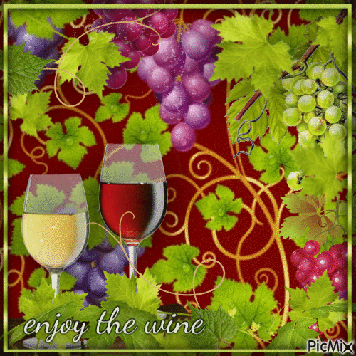 enjoy the wine - Безплатен анимиран GIF