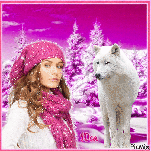 Belle et le loup - Free animated GIF