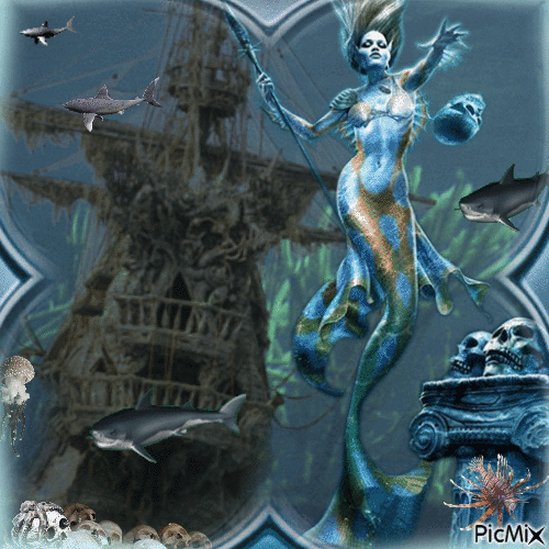Dark Mermaid - GIF animado gratis