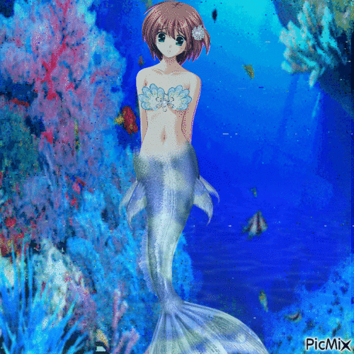 Anime Mermaid - Бесплатный анимированный гифка