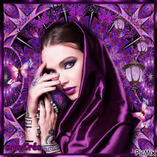 Portrait violet - Gratis geanimeerde GIF