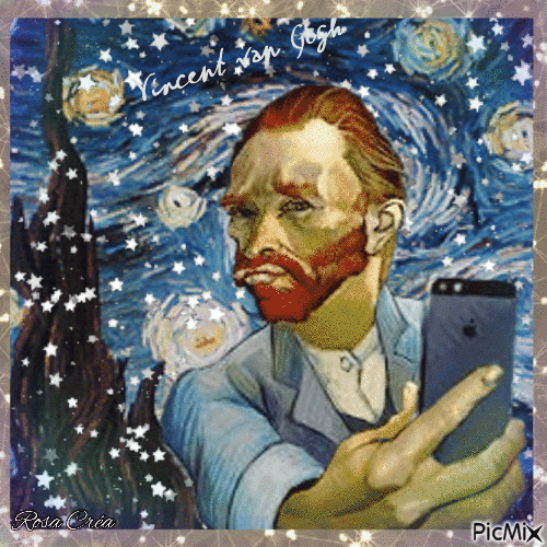 Concours : Pluie d'étoiles avec Van Gogh - Бесплатный анимированный гифка