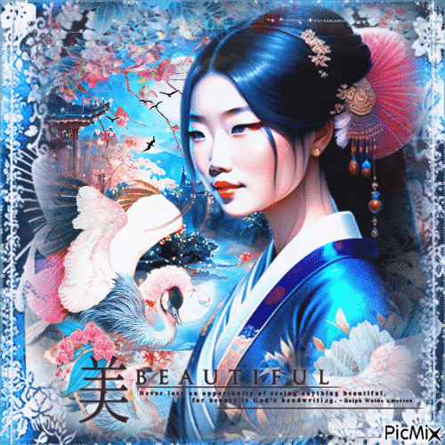 Oriental woman night - Ilmainen animoitu GIF