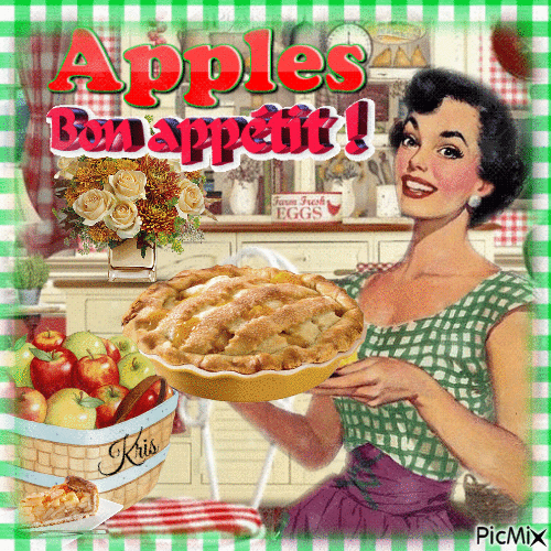 Tarte aux pommes d'automne - GIF animé gratuit