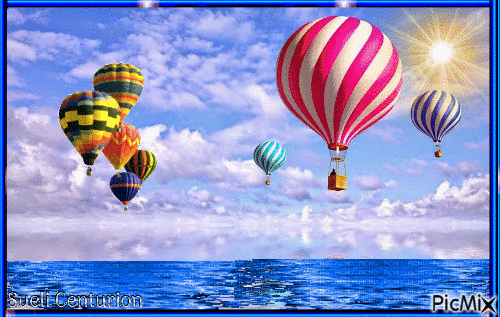 Balões de ar quente - Ingyenes animált GIF