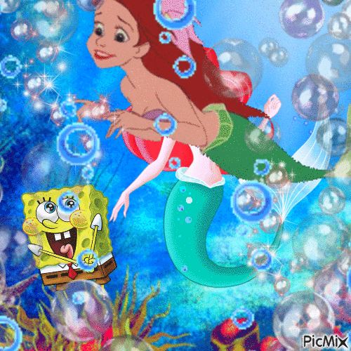 Ariel et bob - GIF animado gratis
