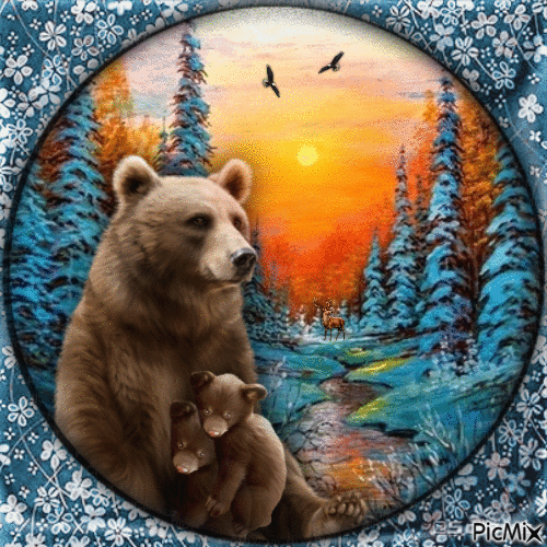 Wildlife,snow,sunset-RM-02-12-23 - Бесплатни анимирани ГИФ