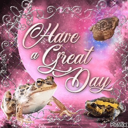 Have a great day from frogs - Δωρεάν κινούμενο GIF