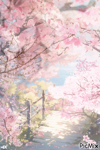 Paseo de los cerezos - Безплатен анимиран GIF