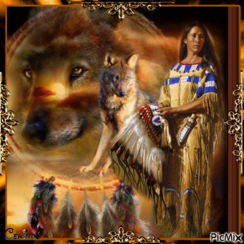 Native American woman - GIF animasi gratis
