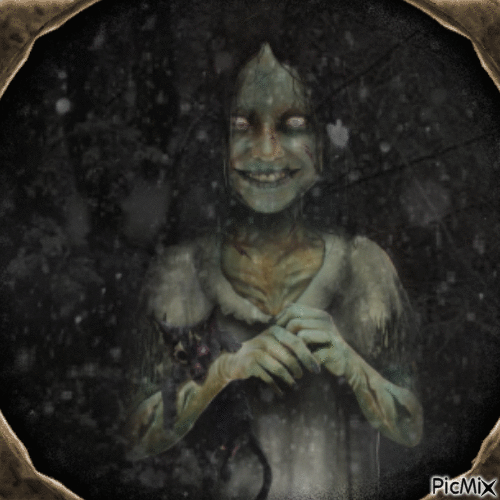 Zombie girl in winter - Kostenlose animierte GIFs