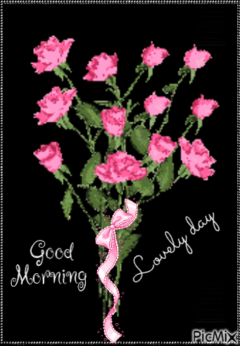 Good morning, roses - GIF animé gratuit