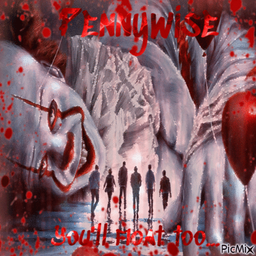 Pennywise You'll Float Too - Animovaný GIF zadarmo
